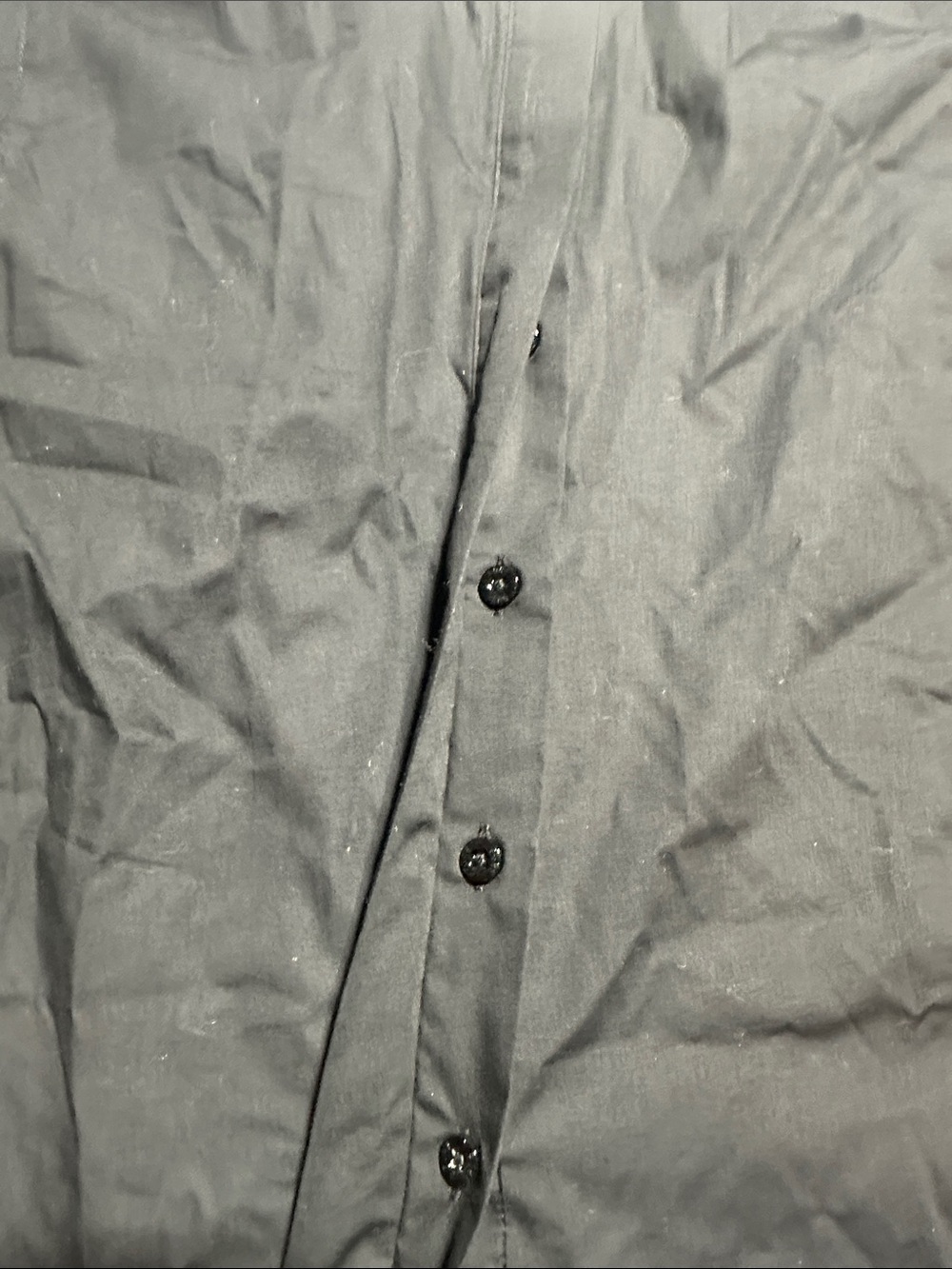 NWT Pure black Ulla Popken Navy elbow length button down top organic 100% cotton - Picture 6 of 13